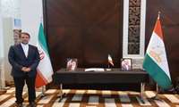 برپایی میز تسلیت در محل برگزاری چهاردهمین اجلاس تخصصی کمیته بین المللی آبیاری و زهکشی در تاجیکستان
