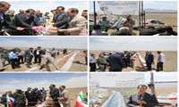 عملیات اجرایی کانال بتن‌پارچه‌ای چهار کیلومتری روستای قبادبزن با حضور استاندار قم و معاون آب و خاک وزارت جهاد کشاورزی افتتاح شد